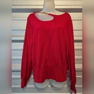 Alison Andrews Red Women's Sweatshirt with Chain Detail